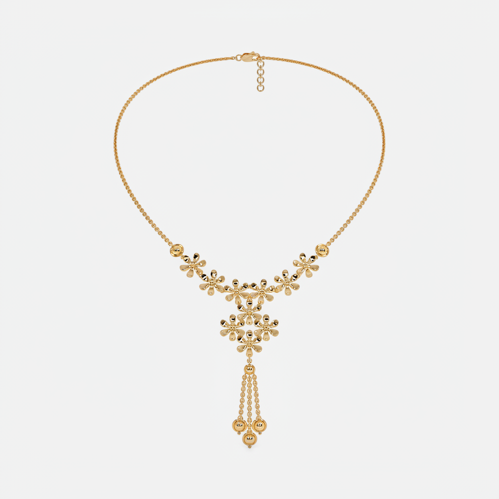 Elegant 22K Yellow Gold Dripdrop Necklace