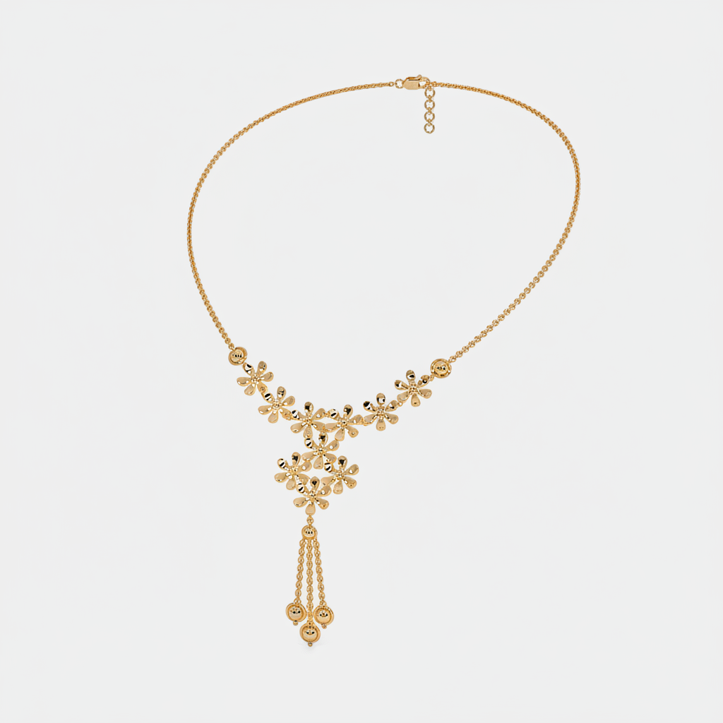 Elegant 22K Yellow Gold Dripdrop Necklace