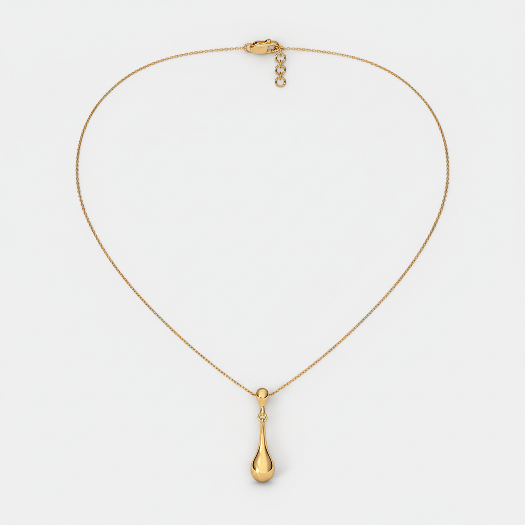 Elegant Dripdrop 22K Yellow Gold Necklace