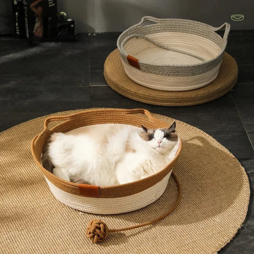 Handwoven Cotton Rope Cat Bed – DreamNest Lomaroshop