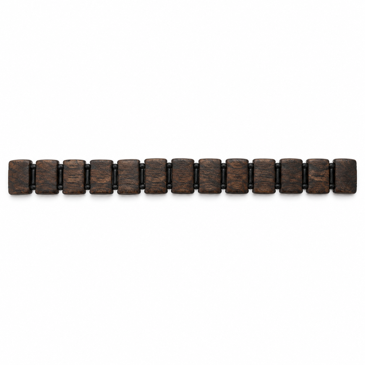 Elastic fit men's bracelet with wooden beads.