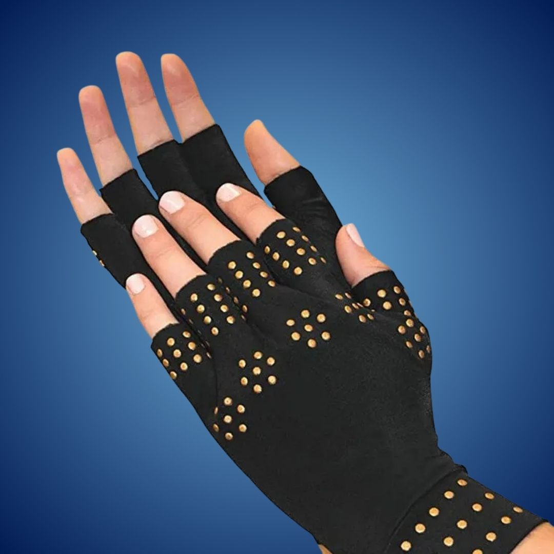ThermaFlex Fingerless Arthritis Gloves | Magnetic Compression Gloves for Arthritis Pain Relief - Improved Circulation - Reduced Swelling Lomaroshop
