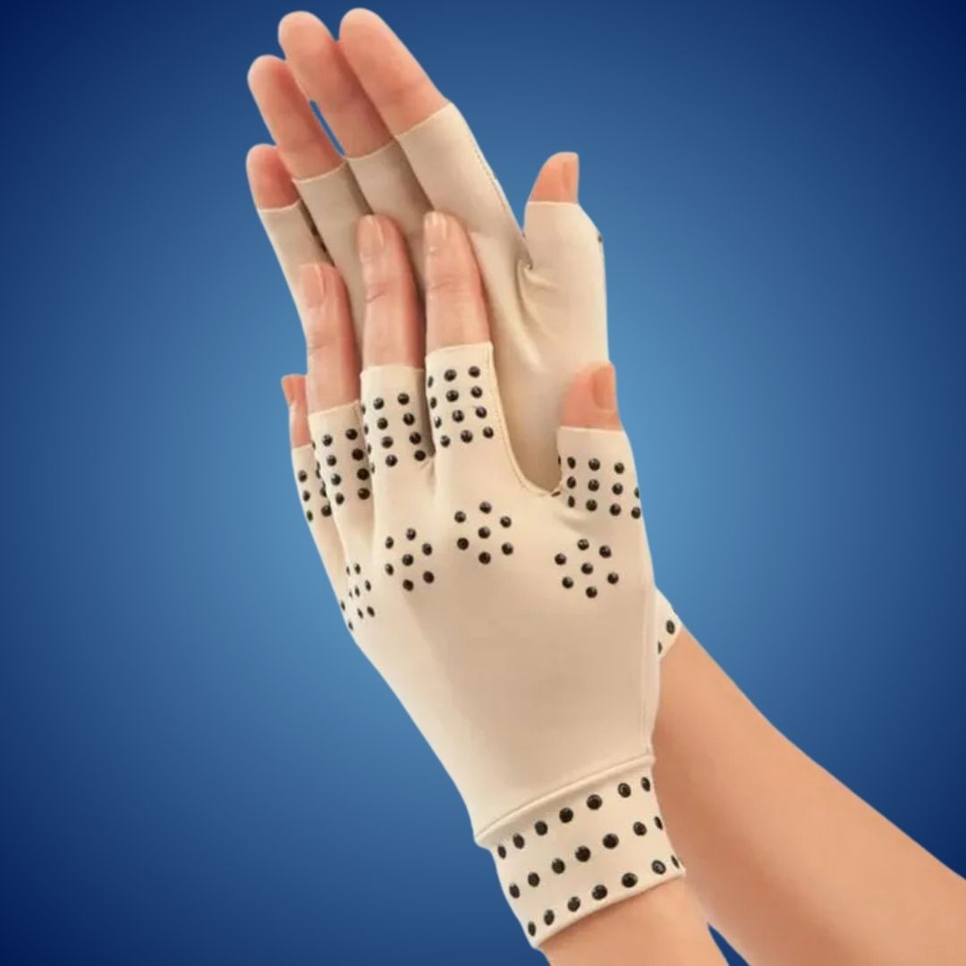 ThermaFlex Fingerless Arthritis Gloves | Magnetic Compression Gloves for Arthritis Pain Relief - Improved Circulation - Reduced Swelling Lomaroshop