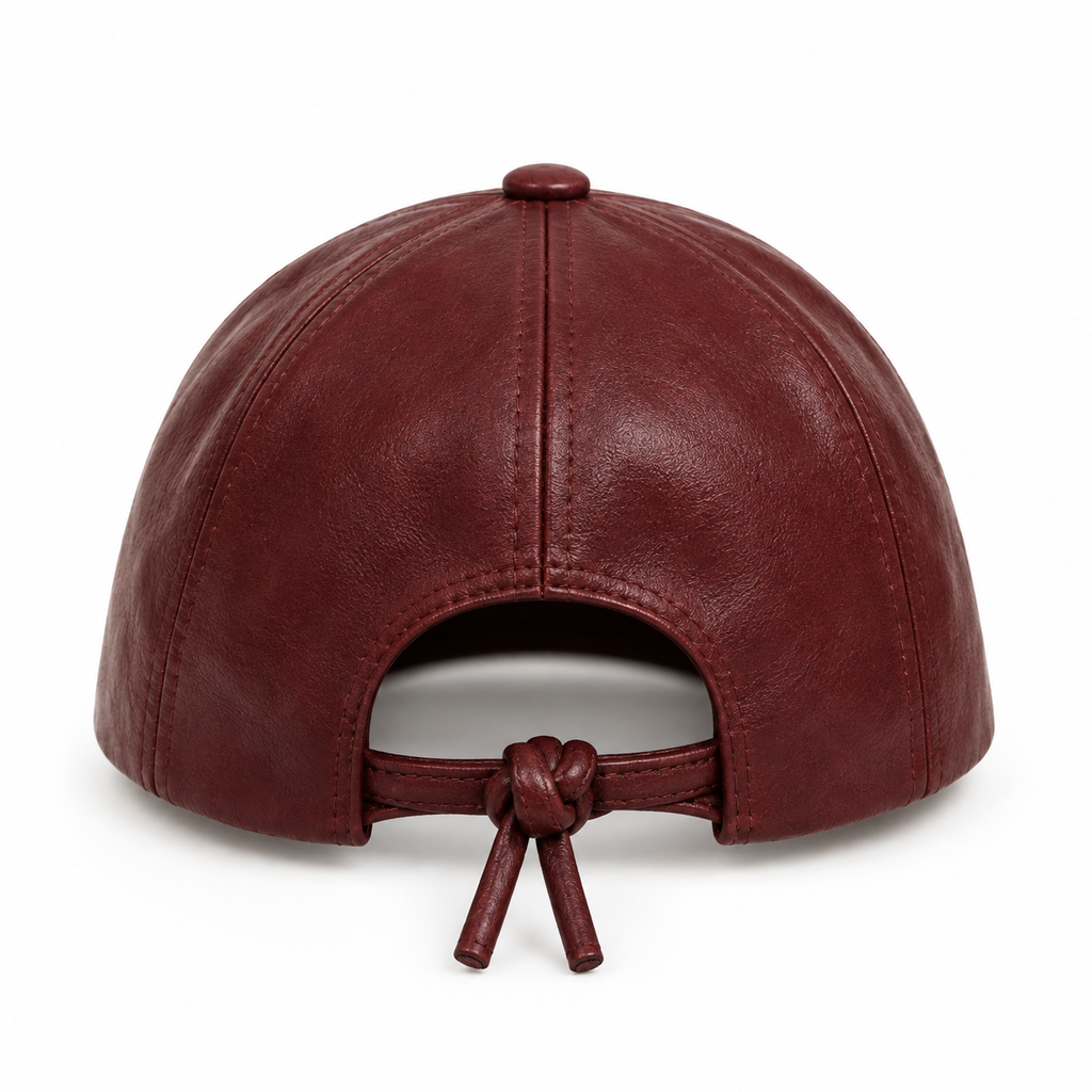 Top view of burgundy baseball cap