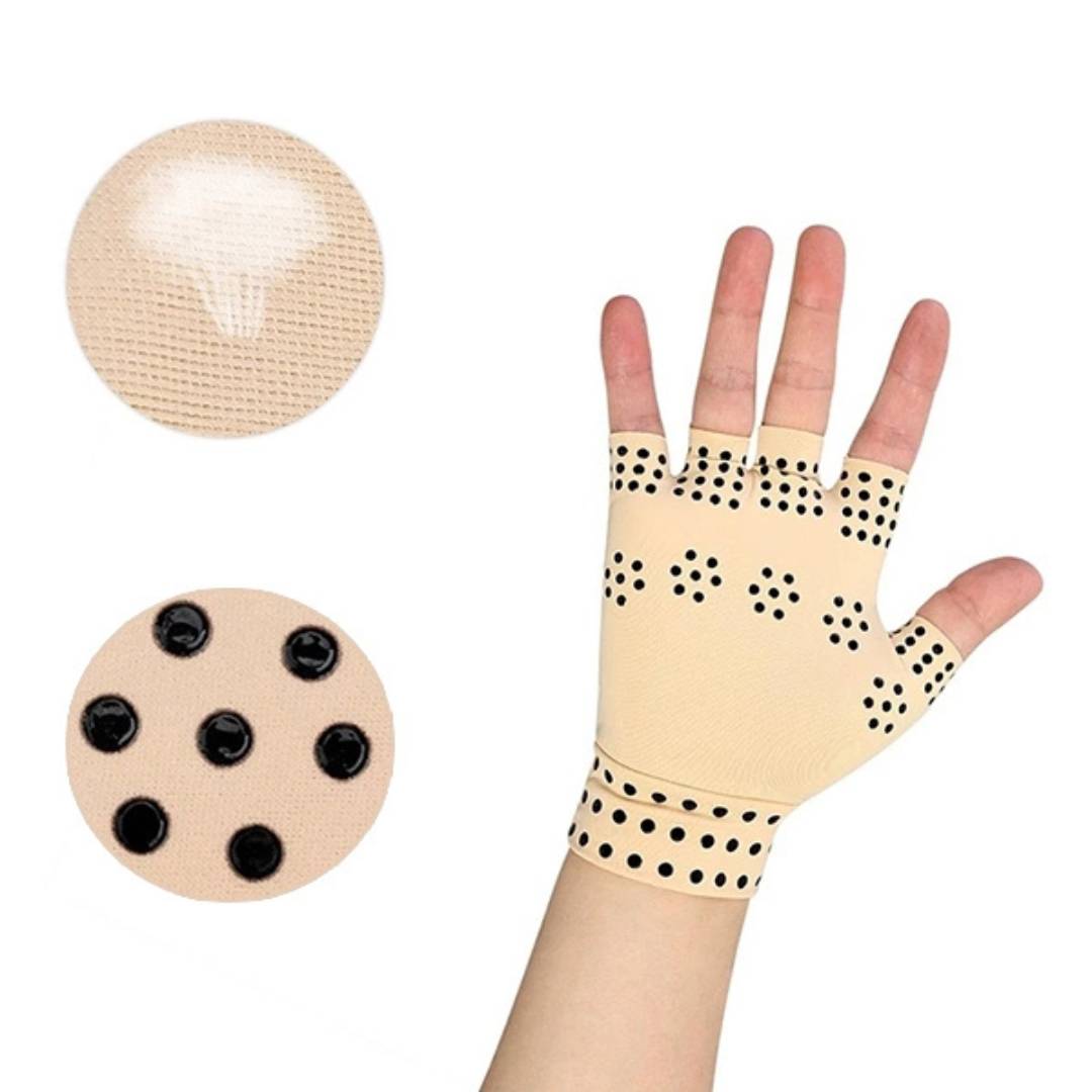 ThermaFlex Fingerless Arthritis Gloves | Magnetic Compression Gloves for Arthritis Pain Relief - Improved Circulation - Reduced Swelling Lomaroshop