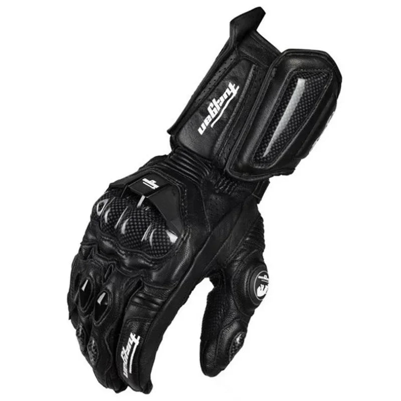 Lomaroshop | Motorcycle Gloves RidePro Carbon | Wind & Waterproof | Touchscreen Compatible | Genuine Leather Protectors | For Summer & Winter