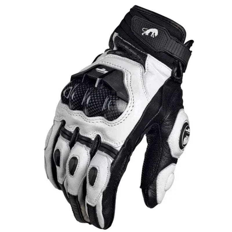 Lomaroshop | Motorcycle Gloves RidePro Carbon | Wind & Waterproof | Touchscreen Compatible | Genuine Leather Protectors | For Summer & Winter