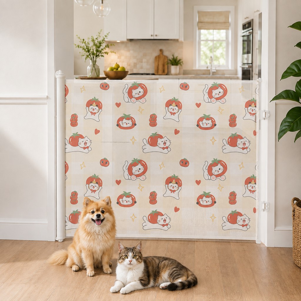 Lomaroshop No-Drill Retractable Pet Gate for Doorways, Kitchens & Stairs - Keep Cats and Dogs Safely Out of Off-Limit Areas