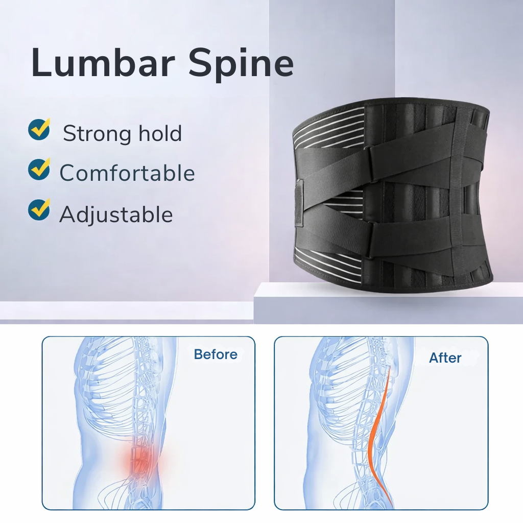 Back Support | Lumbar Support Belt | 360-Degree Stabilization | OrthoFlexa