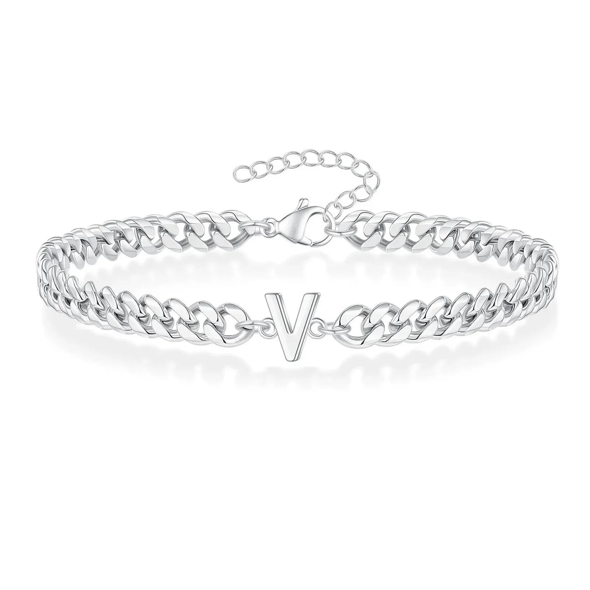 Lomaroshop | Couples Letter Initial Cuban Bracelet