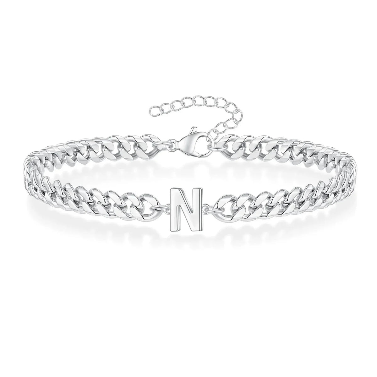 Lomaroshop | Couples Letter Initial Cuban Bracelet