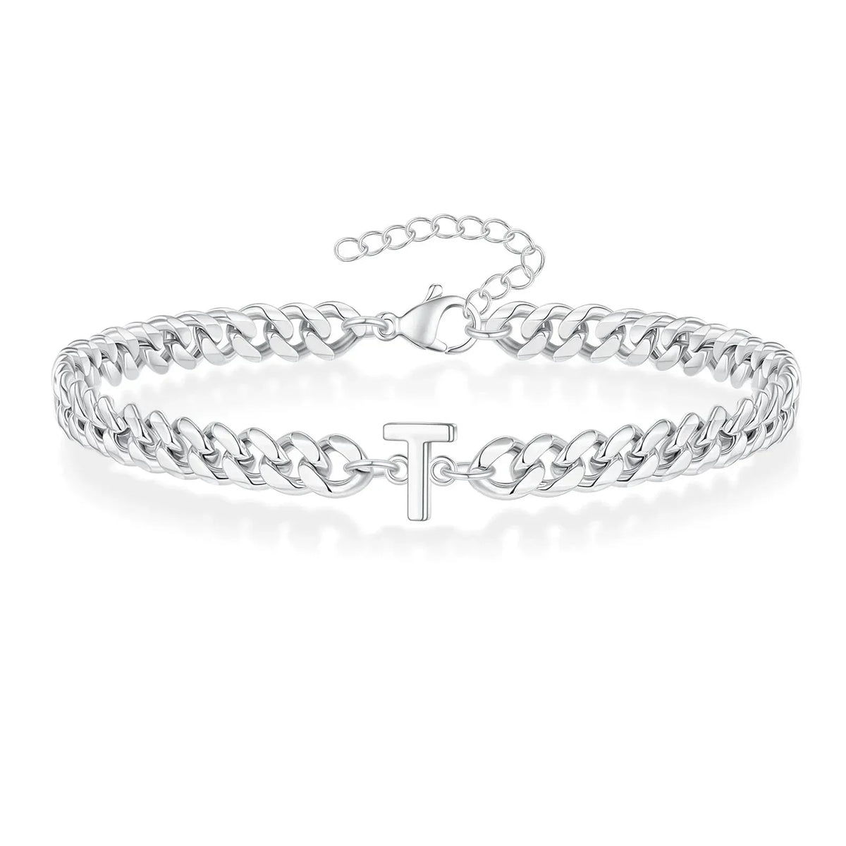 Lomaroshop | Couples Letter Initial Cuban Bracelet