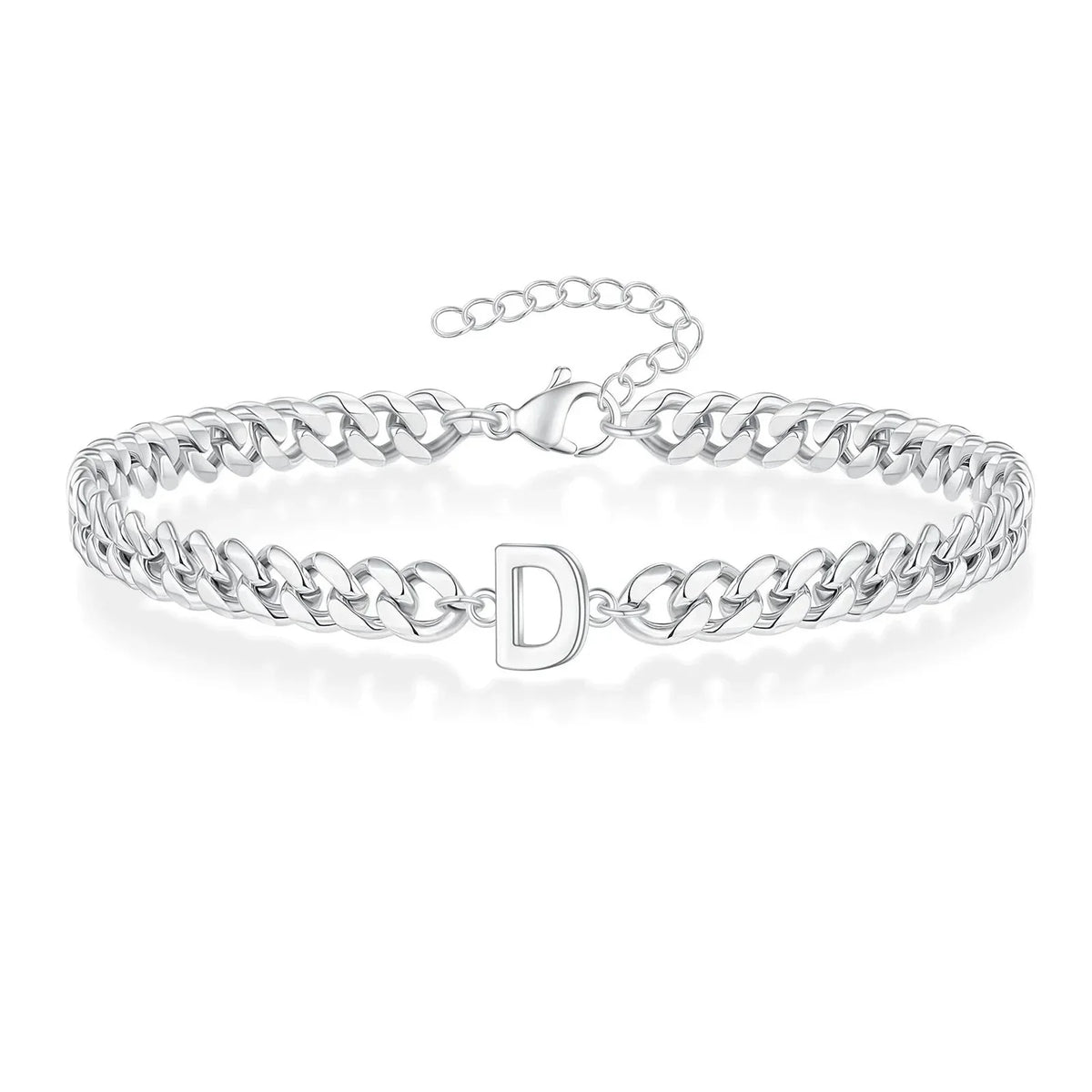Lomaroshop | Couples Letter Initial Cuban Bracelet