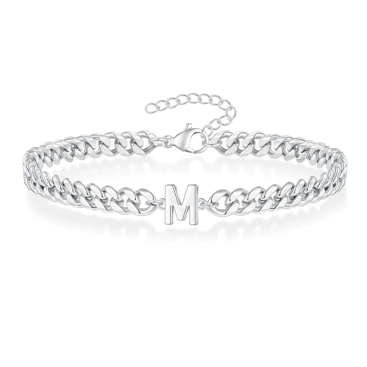 Lomaroshop | Couples Letter Initial Cuban Bracelet