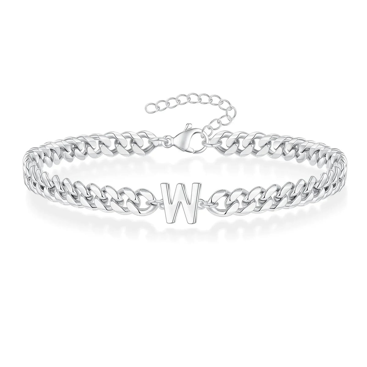 Lomaroshop | Couples Letter Initial Cuban Bracelet