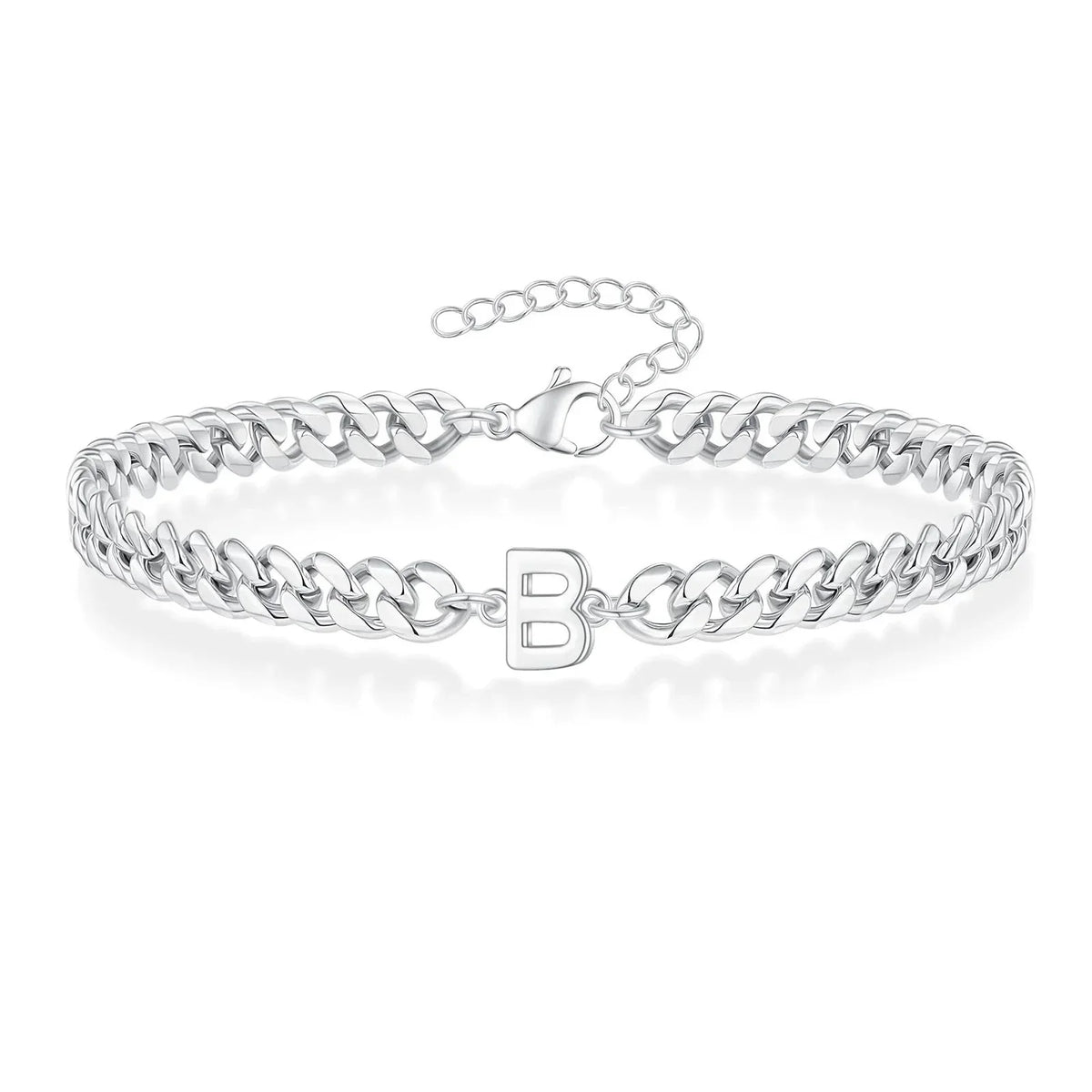 Lomaroshop | Couples Letter Initial Cuban Bracelet