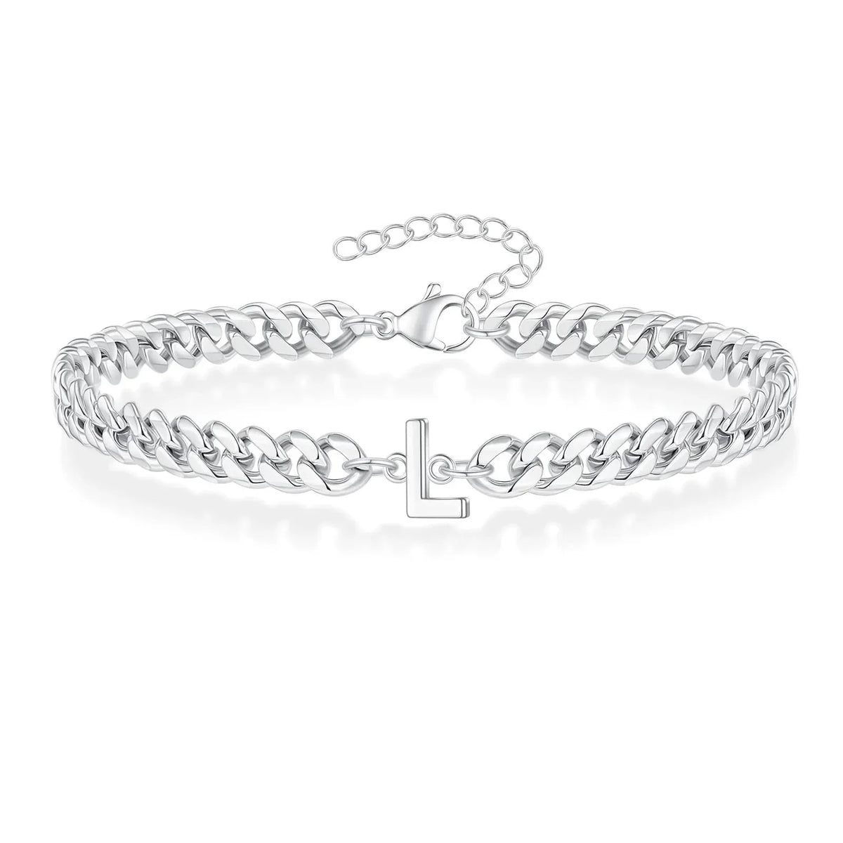 Lomaroshop | Couples Letter Initial Cuban Bracelet