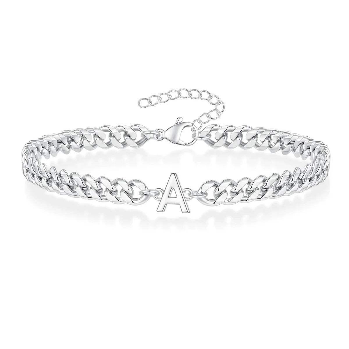 Lomaroshop | Couples Letter Initial Cuban Bracelet