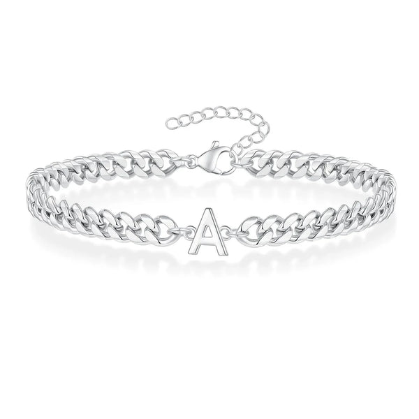 Lomaroshop | Couples Letter Initial Cuban Bracelet