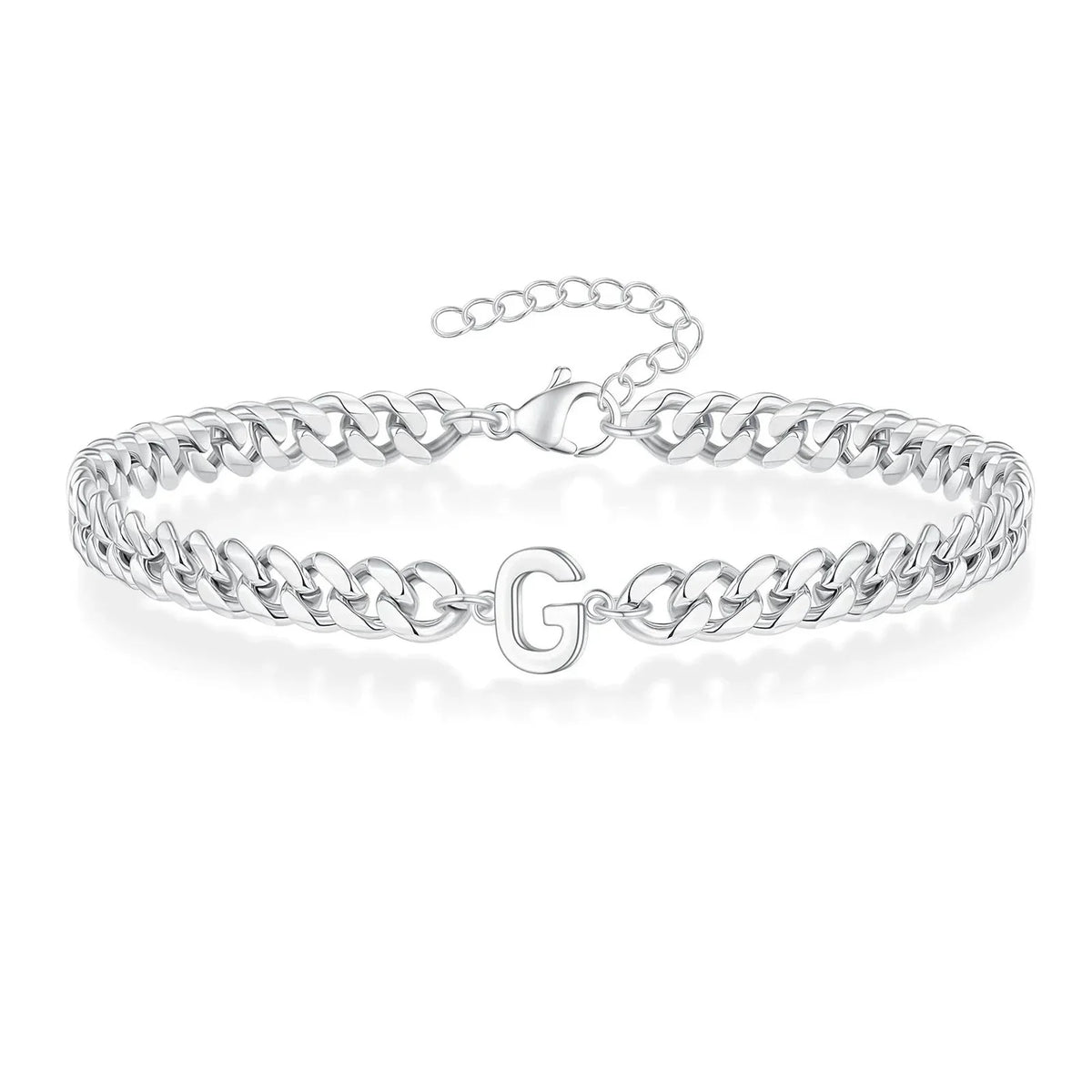 Lomaroshop | Couples Letter Initial Cuban Bracelet