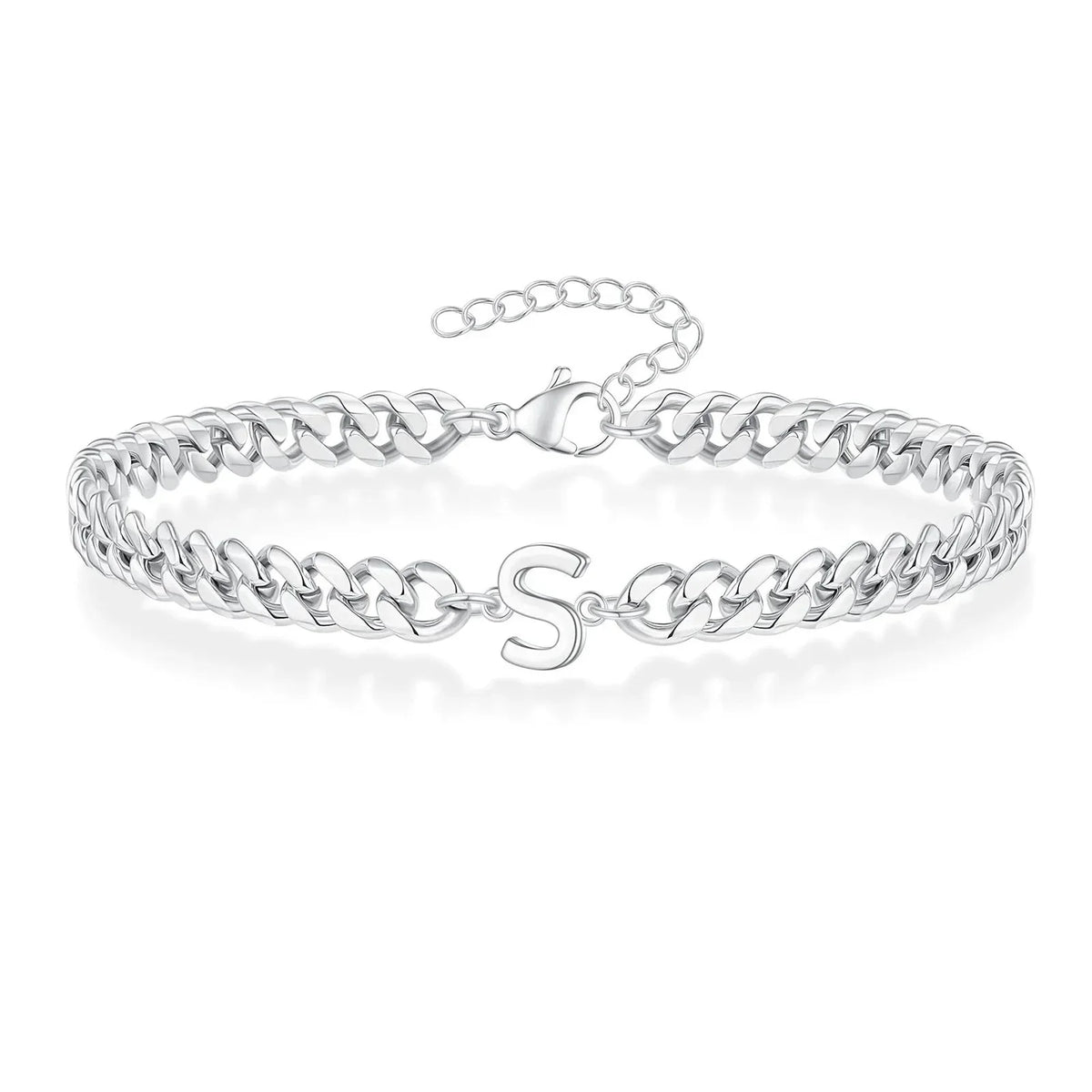 Lomaroshop | Couples Letter Initial Cuban Bracelet
