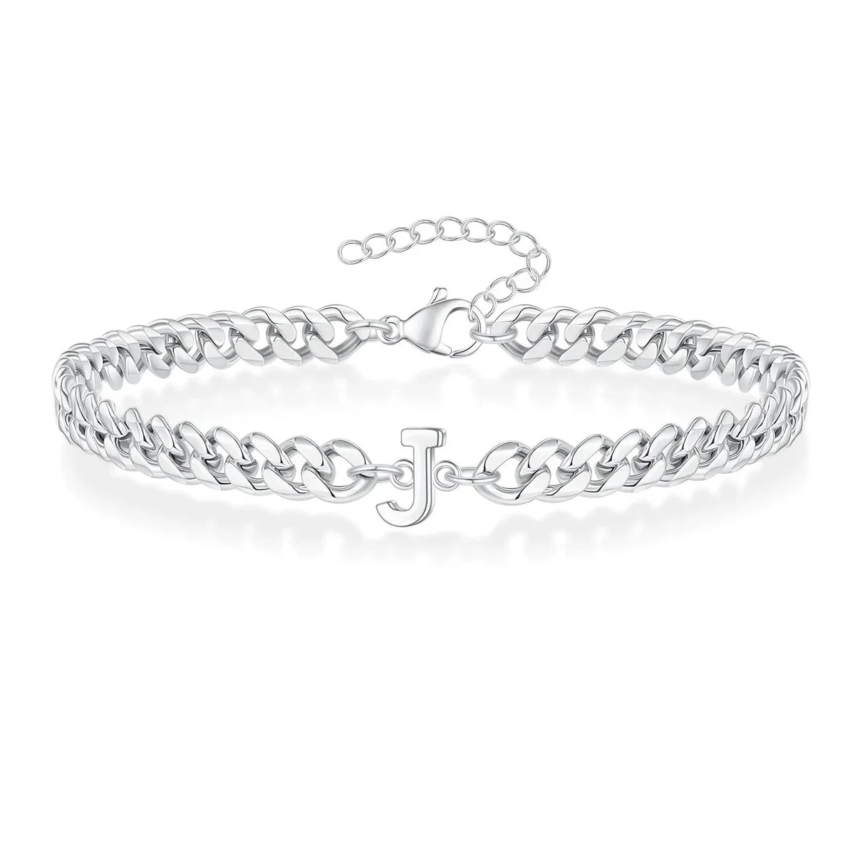 Lomaroshop | Couples Letter Initial Cuban Bracelet