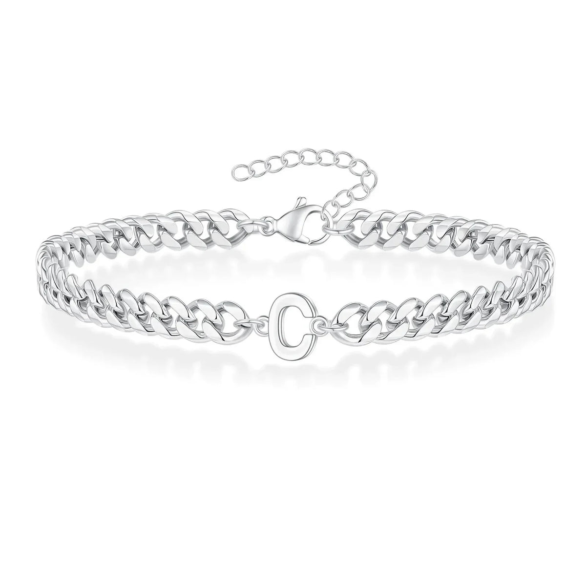 Lomaroshop | Couples Letter Initial Cuban Bracelet