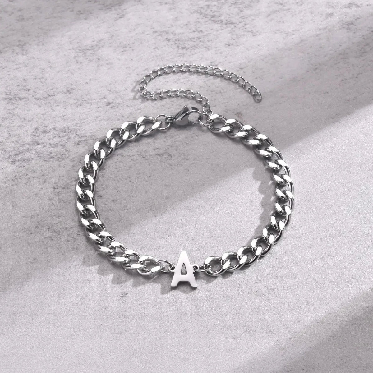 Lomaroshop | Couples Letter Initial Cuban Bracelet