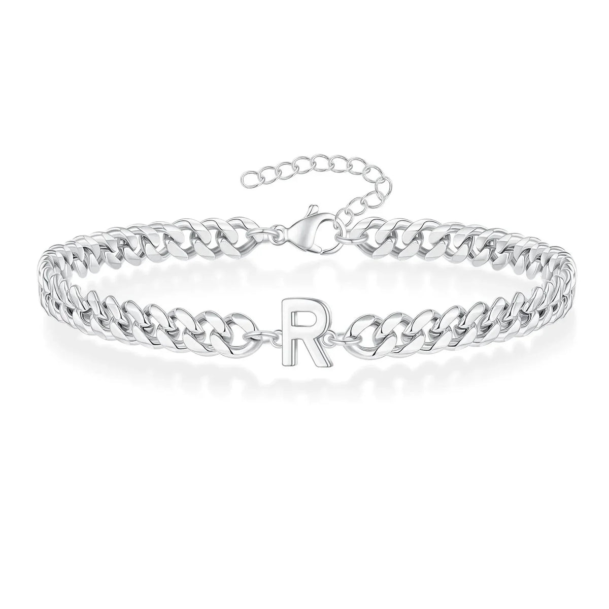 Lomaroshop | Couples Letter Initial Cuban Bracelet