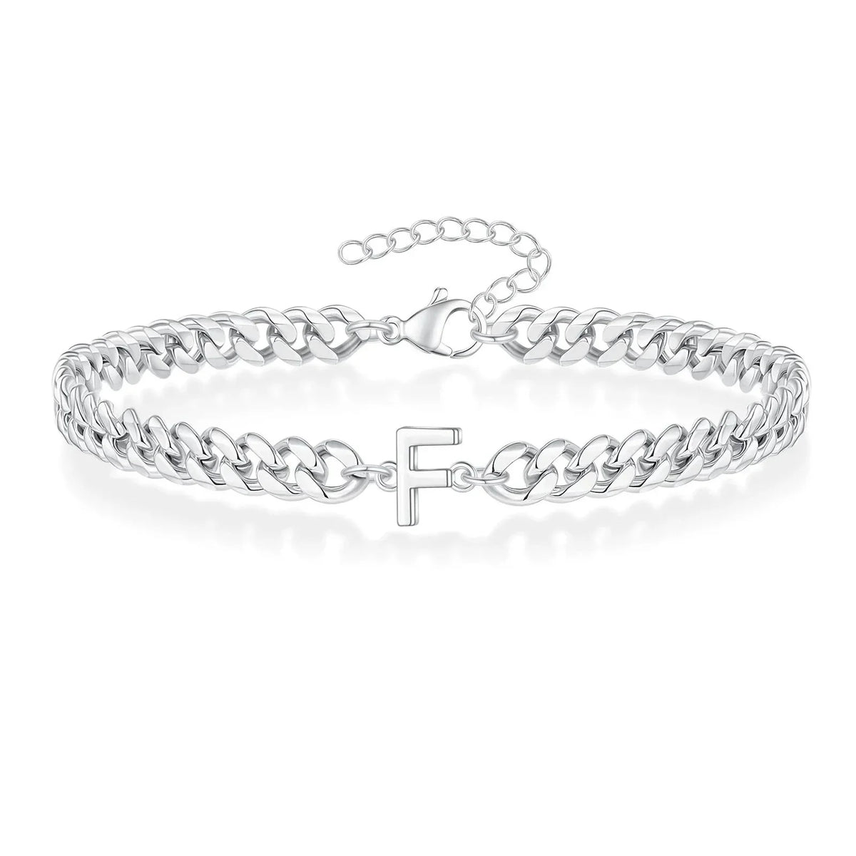 Lomaroshop | Couples Letter Initial Cuban Bracelet
