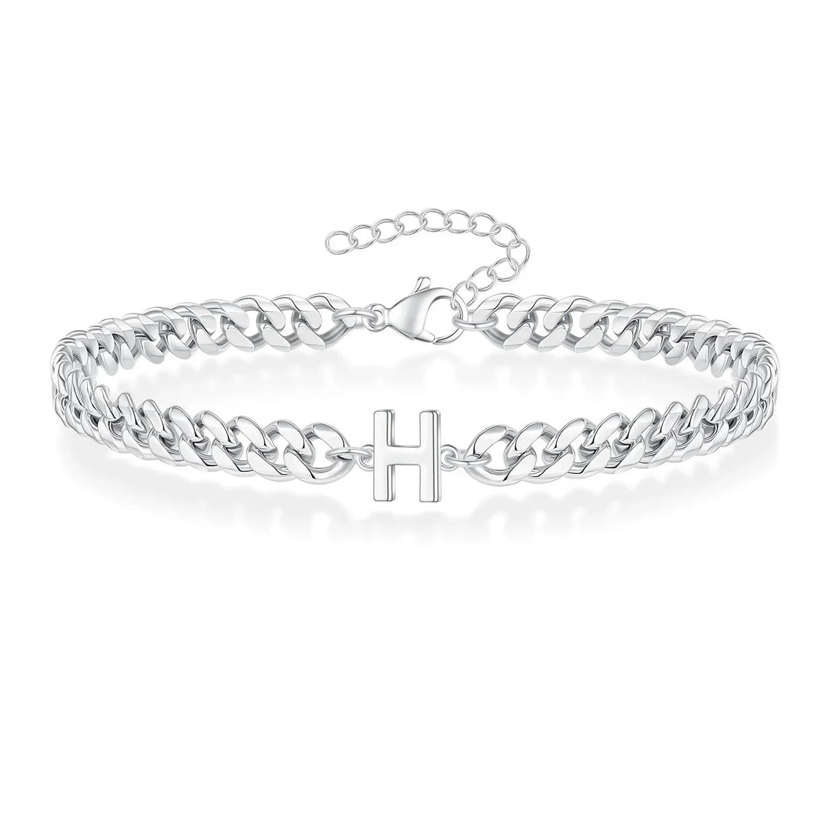 Lomaroshop | Couples Letter Initial Cuban Bracelet