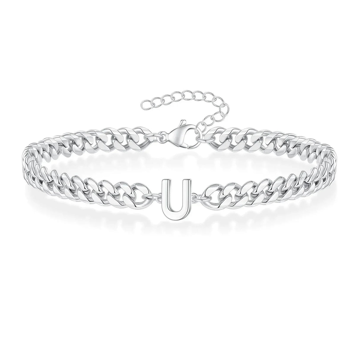 Lomaroshop | Couples Letter Initial Cuban Bracelet