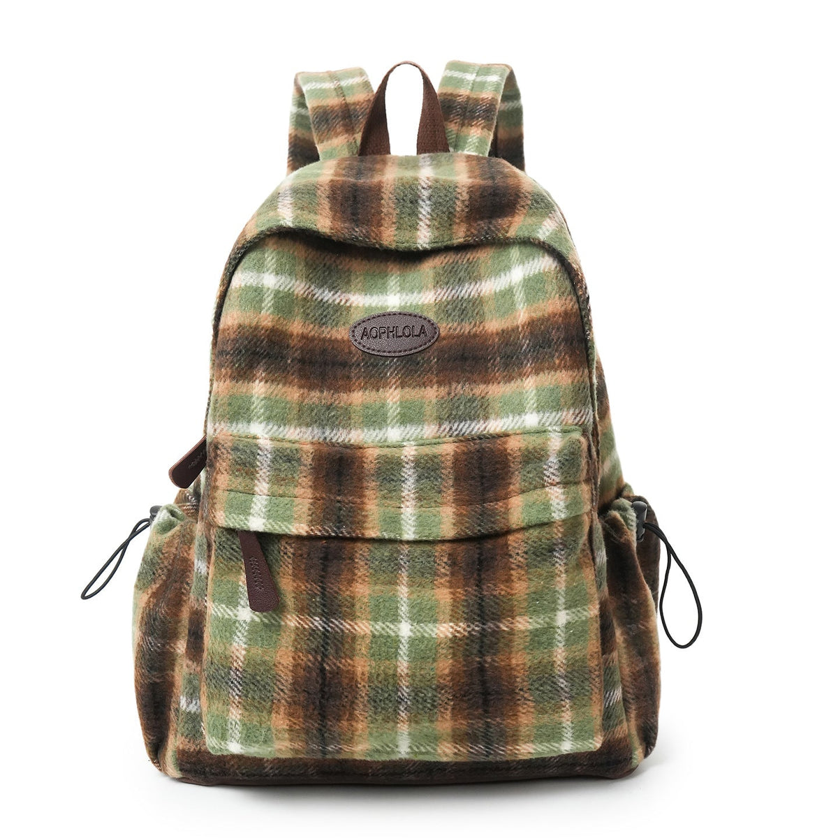 Cozy Plaid Patterned School Backpack