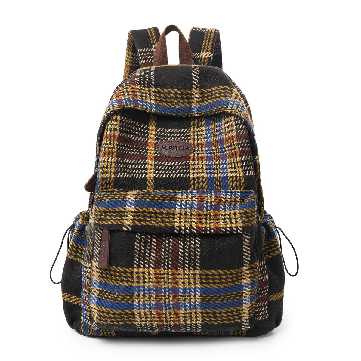 Cozy Plaid Patterned School Backpack