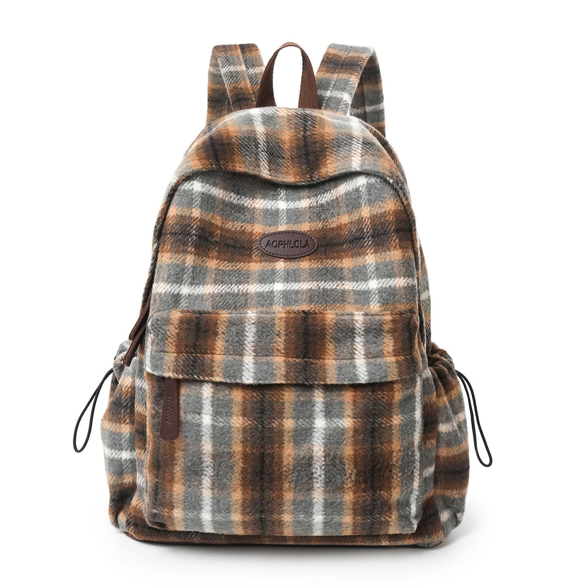 Cozy Plaid Patterned School Backpack