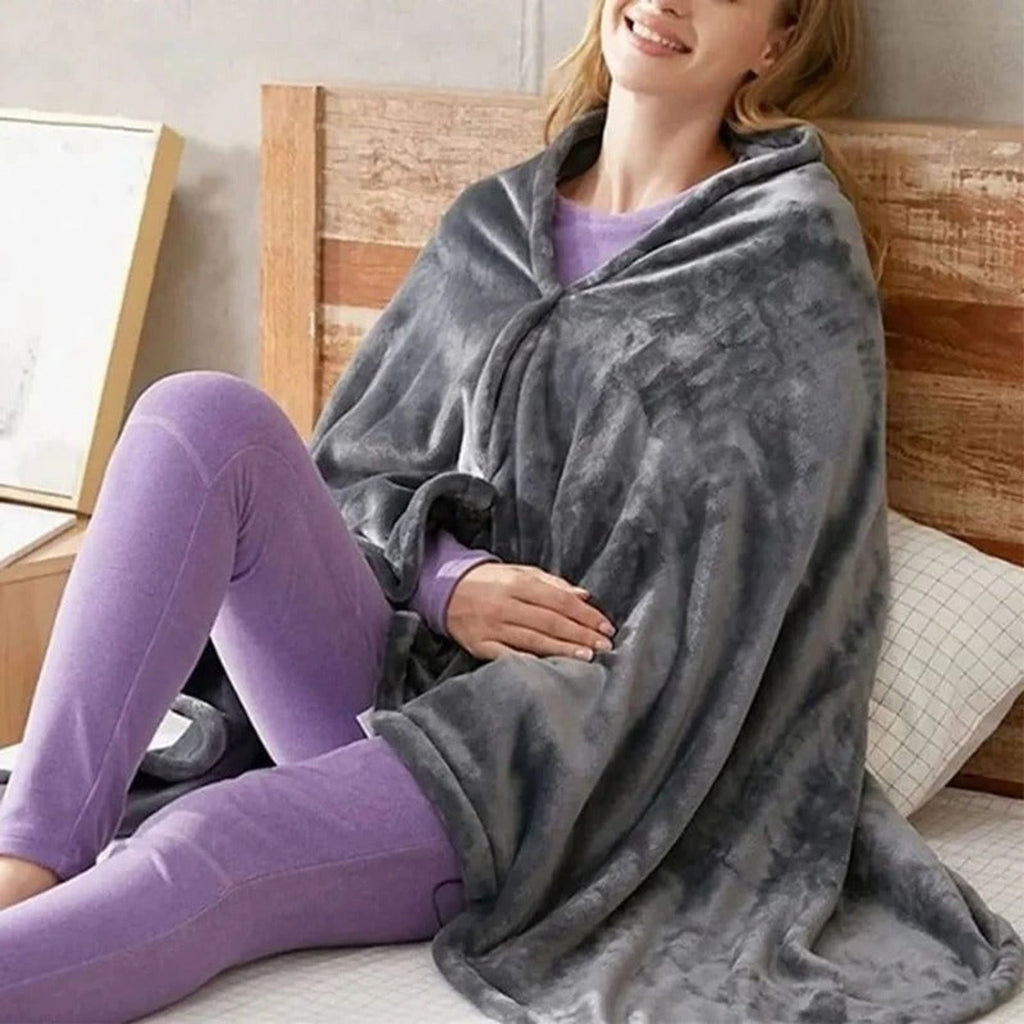 Cozy Wearable Heated Blanket Portable Throw With USB Power