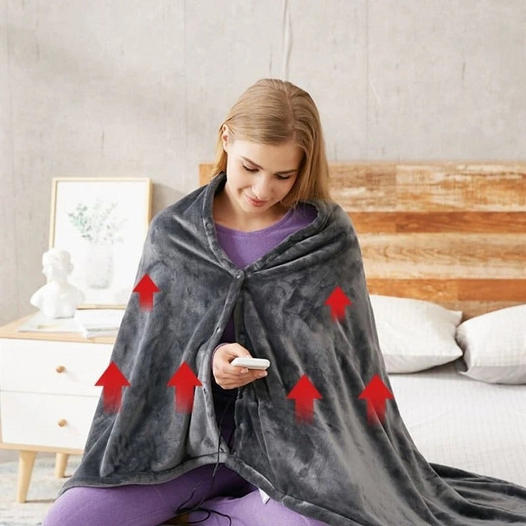 Cozy Wearable Heated Blanket Portable Throw With USB Power