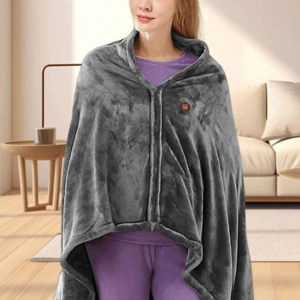 Cozy Wearable Heated Blanket Portable Throw With USB Power
