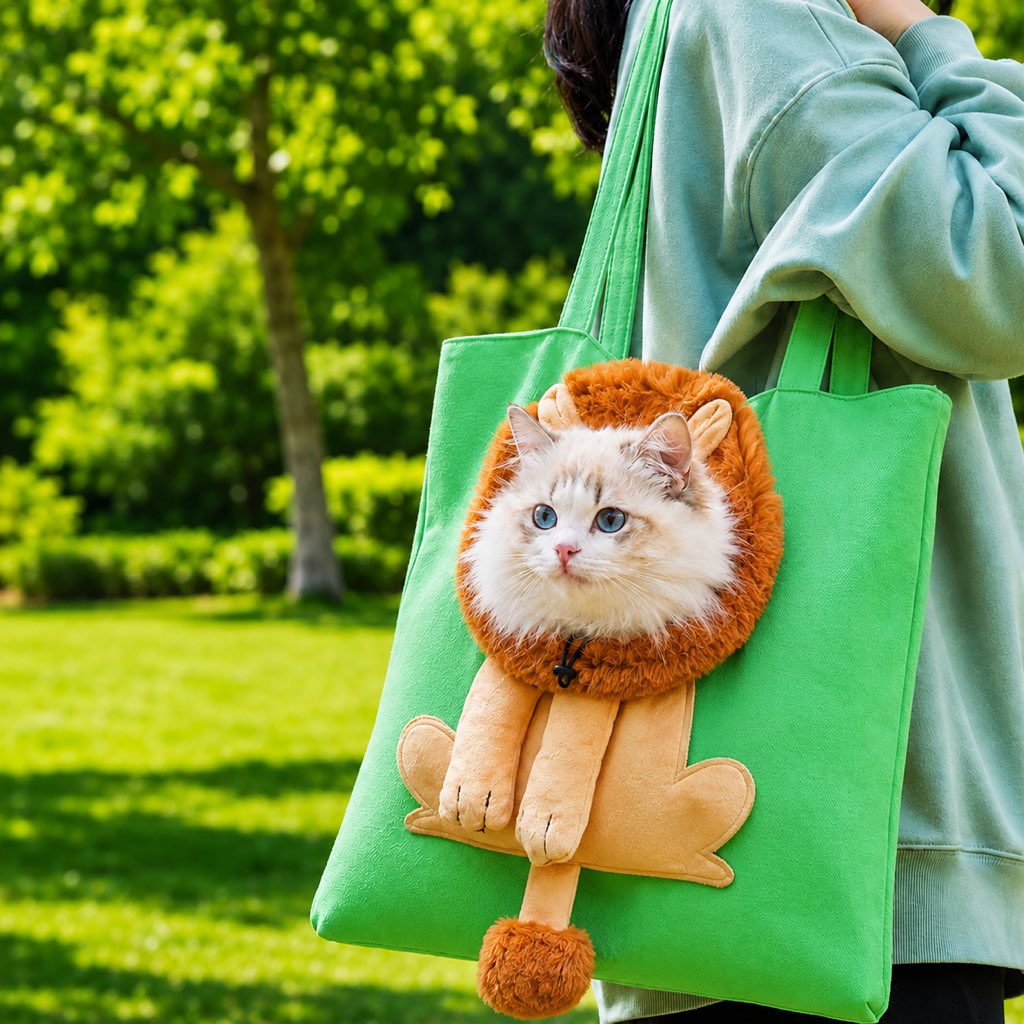 Lomaroshop Head-Out Cat Carrier Tote for Walks & Vet Visits - Lightweight Canvas Pet Bag for Cats & Small Dogs image 19