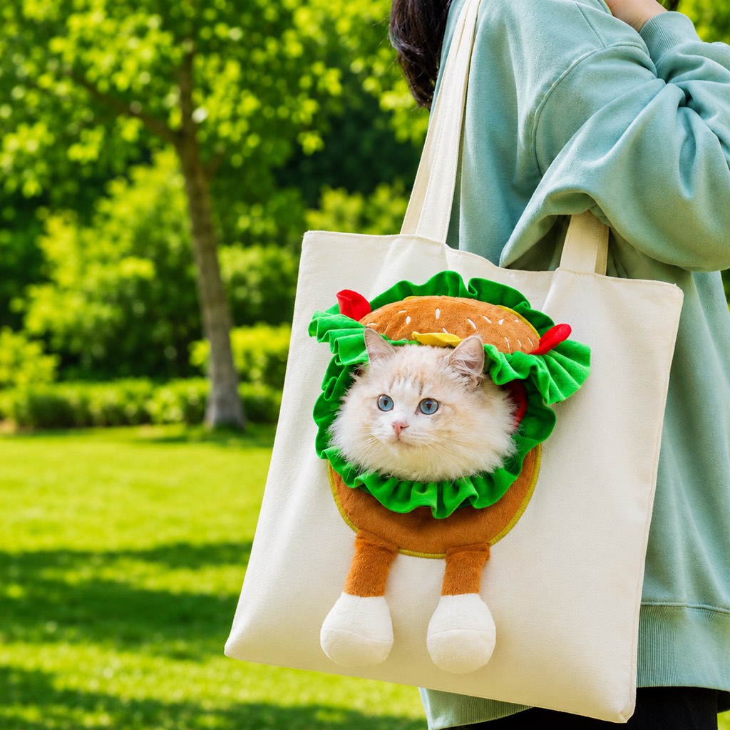Lomaroshop Head-Out Cat Carrier Tote for Walks & Vet Visits - Lightweight Canvas Pet Bag for Cats & Small Dogs image 21