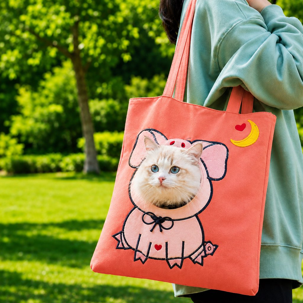 Lomaroshop Head-Out Cat Carrier Tote for Walks & Vet Visits - Lightweight Canvas Pet Bag for Cats & Small Dogs image 22
