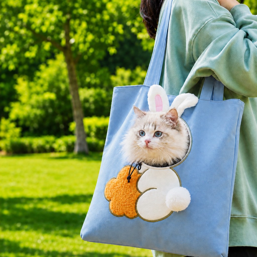 Lomaroshop Head-Out Cat Carrier Tote for Walks & Vet Visits - Lightweight Canvas Pet Bag for Cats & Small Dogs image 23