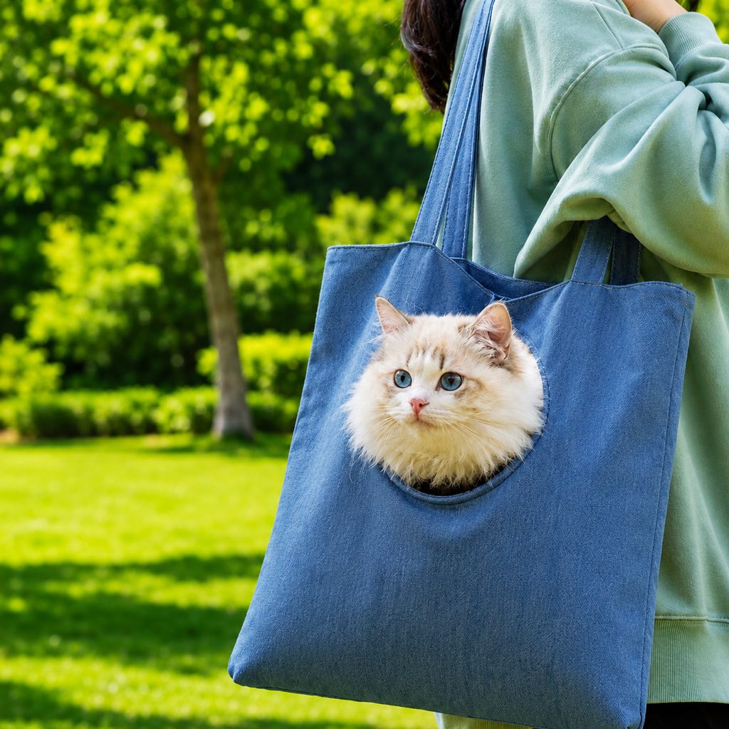 Lomaroshop Head-Out Cat Carrier Tote for Walks & Vet Visits - Lightweight Canvas Pet Bag for Cats & Small Dogs image 17