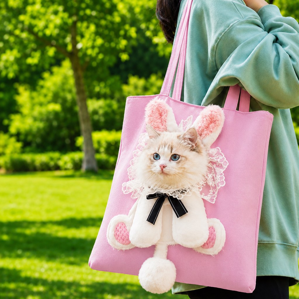 Lomaroshop Head-Out Cat Carrier Tote for Walks & Vet Visits - Lightweight Canvas Pet Bag for Cats & Small Dogs image 20