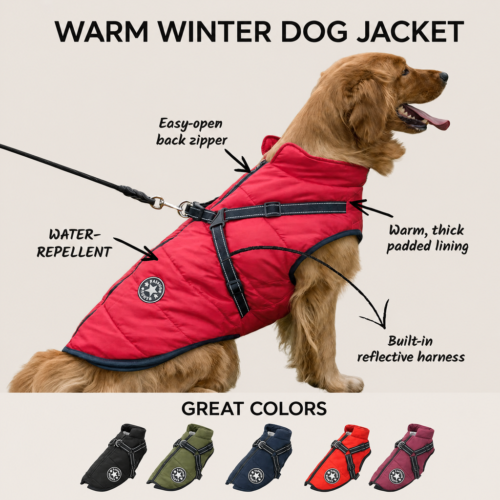 Dog Jacket | Wind & Water-Repellent | Integrated Harness | DoggyKonig