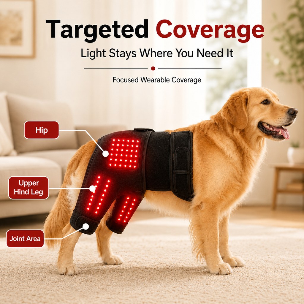Lomaroshop Wearable Dog Red Light Therapy Wrap for At-Home Hip & Leg Care - Hands-Free 660nm + 850nm image 7