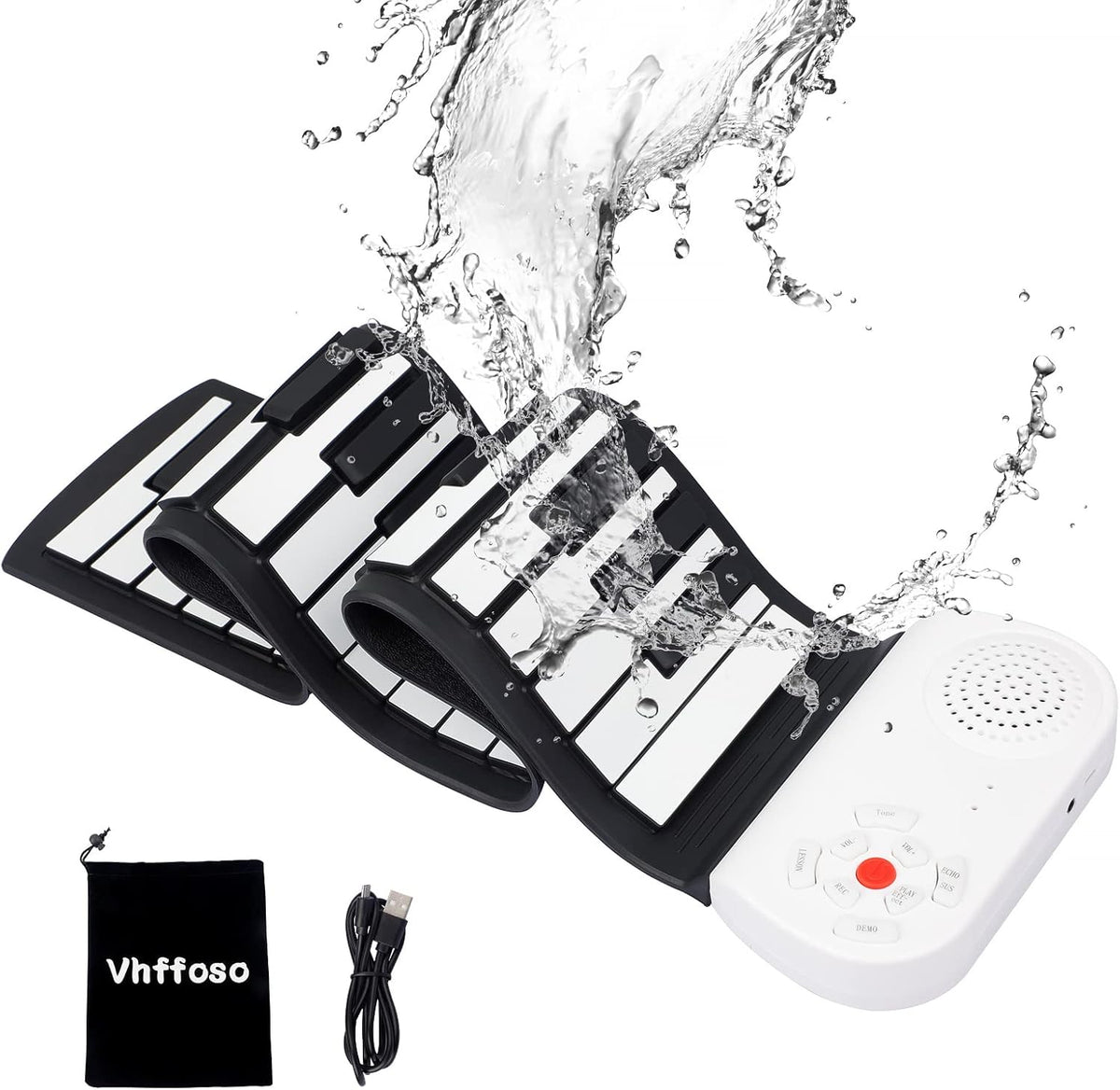Electronic Piano Keyboard 49 Keys, Portable Piano Keyboard with Speaker, Roll Up Piano for Beginners and Kids