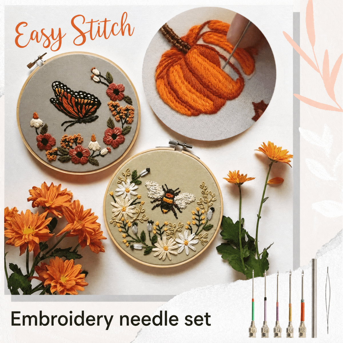 Embroidery needle set | Easy stitching | Color-coded needles | EasyStitch