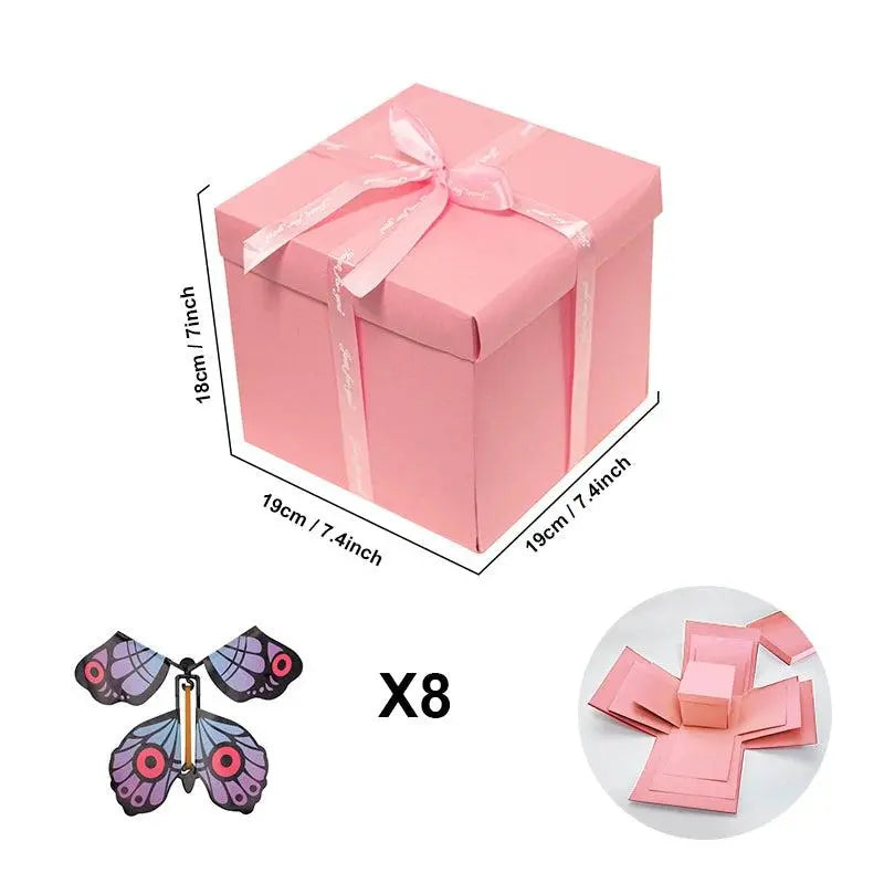 Explosion box gift | Personalized | With secret compartment | 8 butterflies free