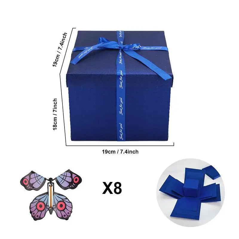 Explosion box gift | Personalized | With secret compartment | 8 butterflies free